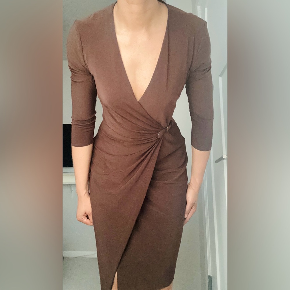 Lauren Ralph Lauren Brown Wrap Dress
